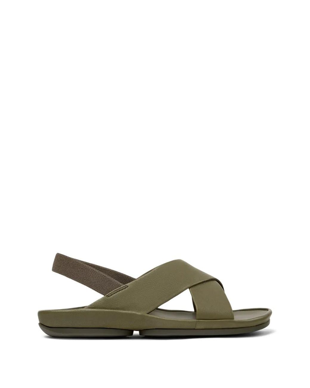 Camper Green Isla Crossover-Strap Leather Sandals