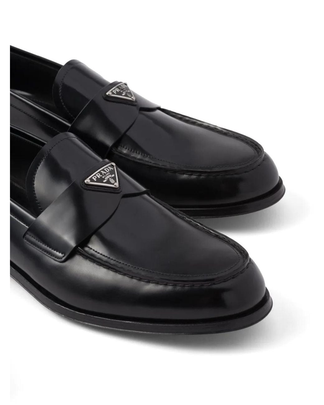 Mocasines Con Efecto Cepillado Prada de hombre de color Black