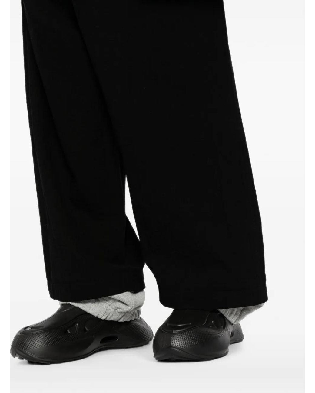 Maison Mihara Yasuhiro Black Sweat Layered Wool Trousers for men