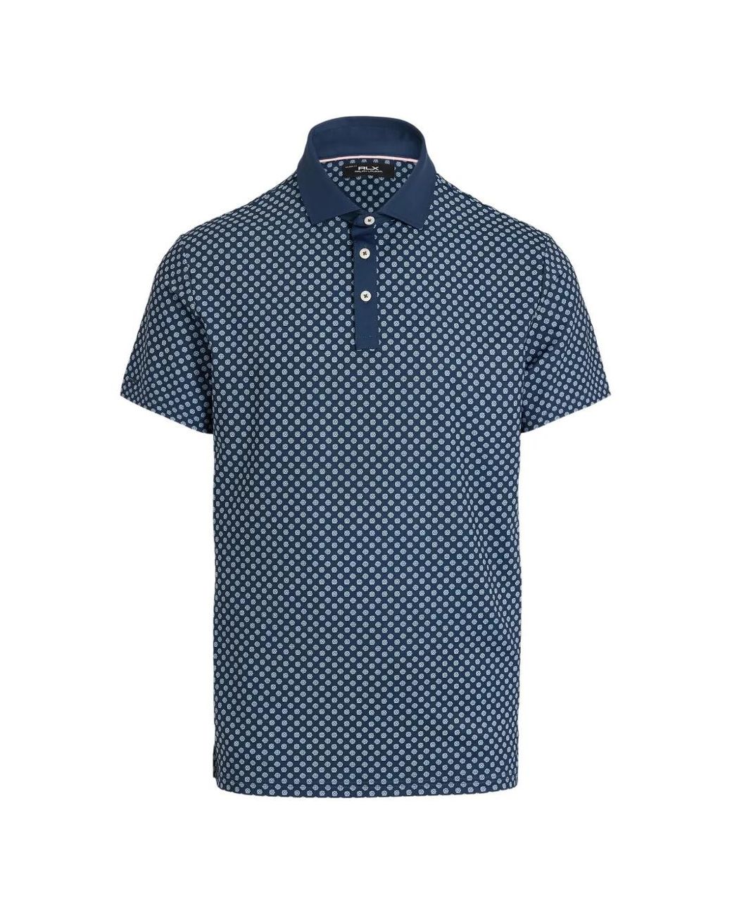 Ralph Lauren Blue Geometric-Print Polo Shirt for men