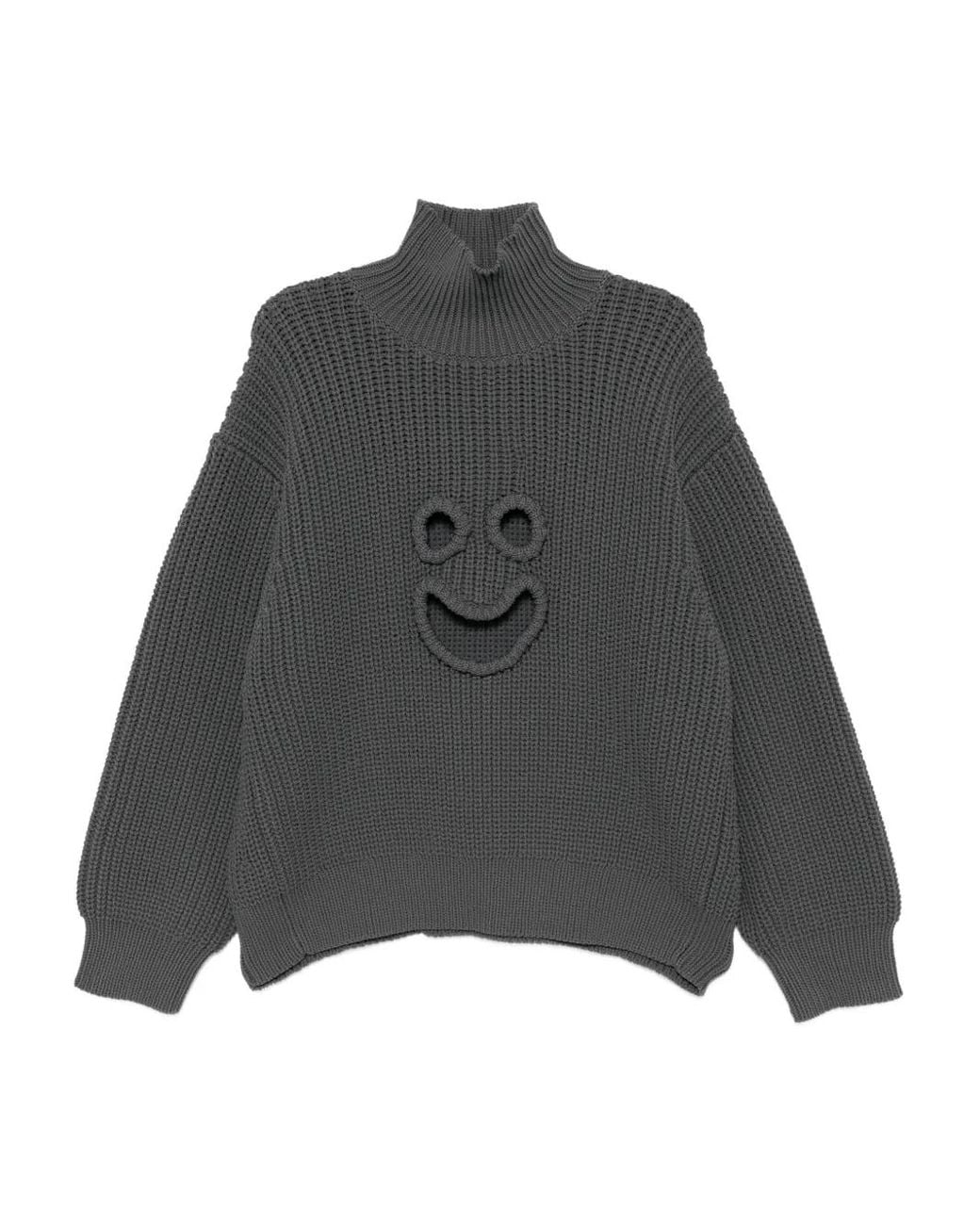Melitta Baumeister Gray Face-Design Jumper