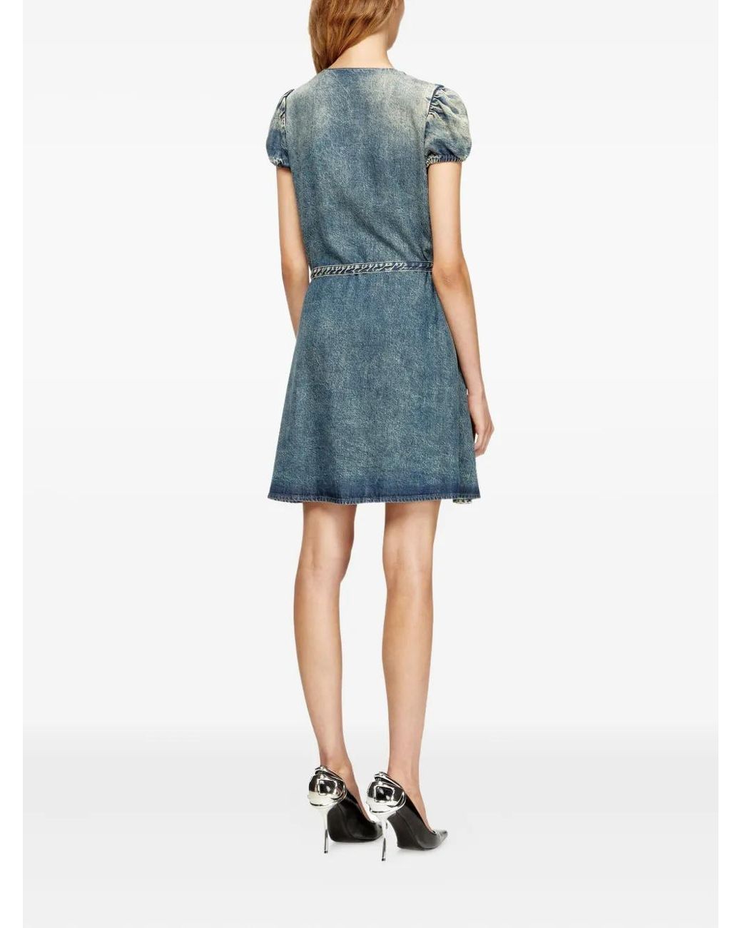 DIESEL Blue Mini De-Ollish-D Buttoned-Front Day Dress