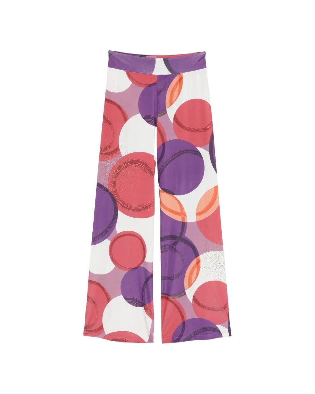 LE_RJTANGE® Pink Elasticated-Waistband Palazzo Pants