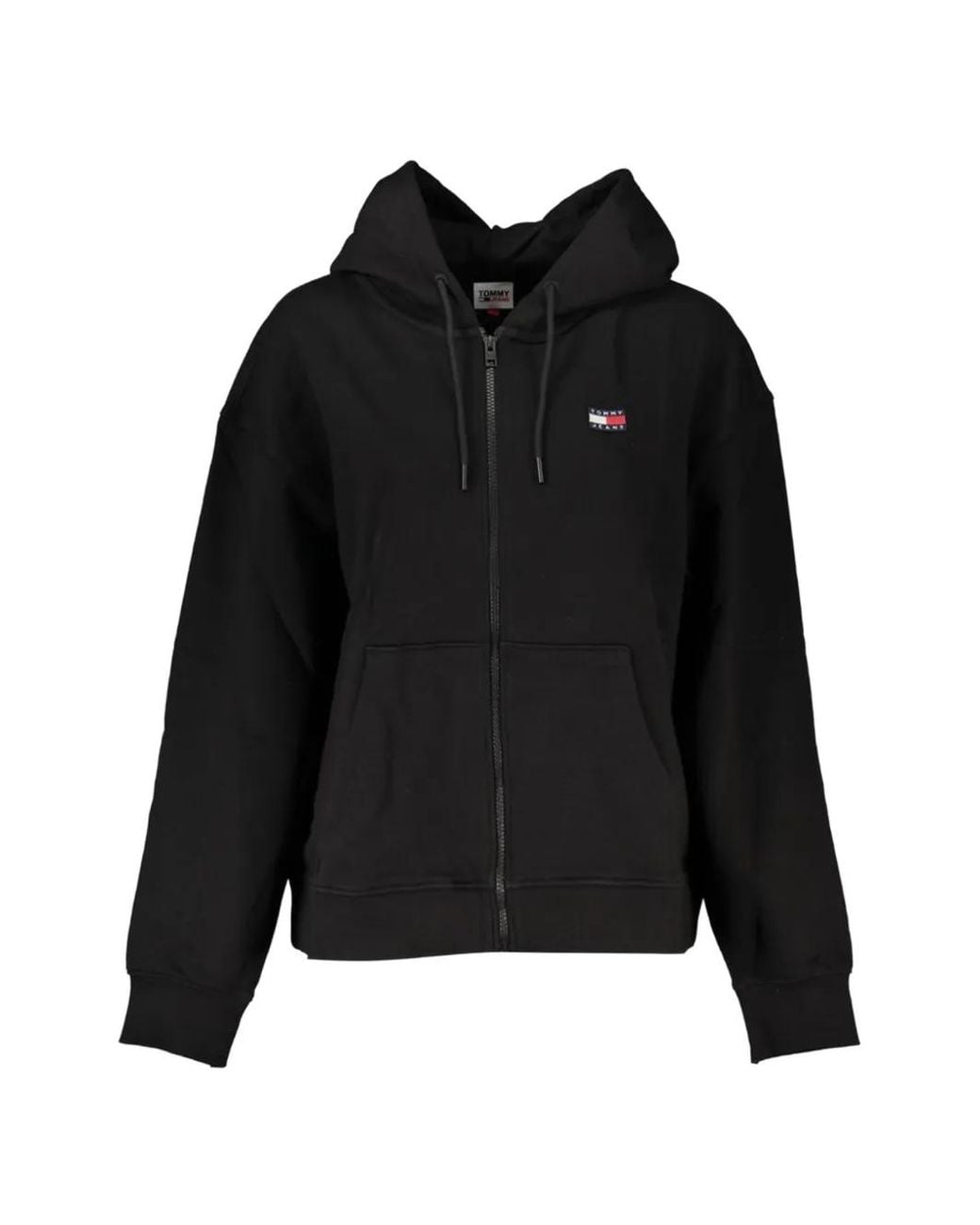 Tommy Hilfiger Black Logo-Patch Zip-Up Hoodie