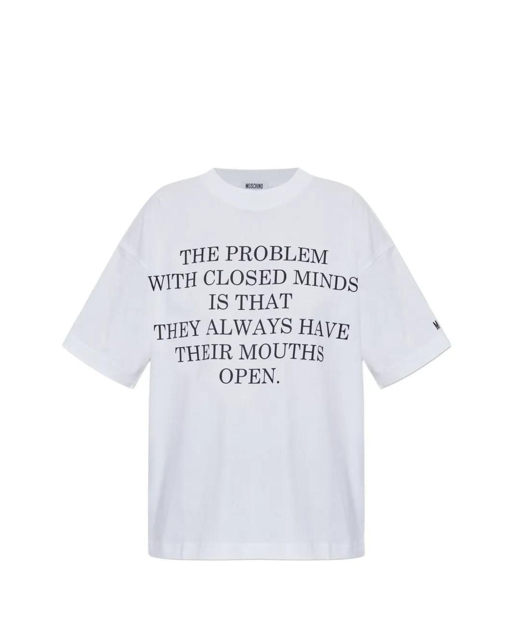 Moschino White Slogan-Print T-Shirt