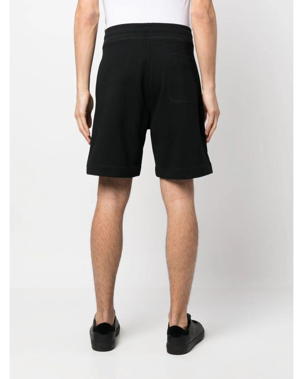Canada Goose Black Logo-Print Cotton Track Shorts for men