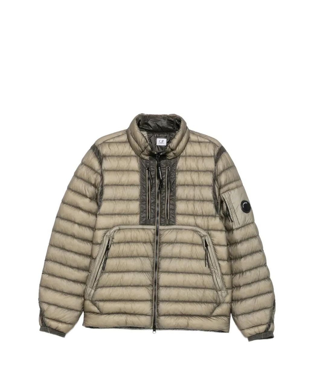 C P Company Green Quilted Lens-Detail Jacket for men