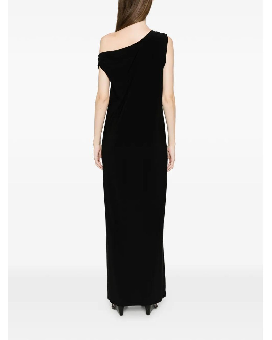 Norma Kamali Black Side Slit Long Dress