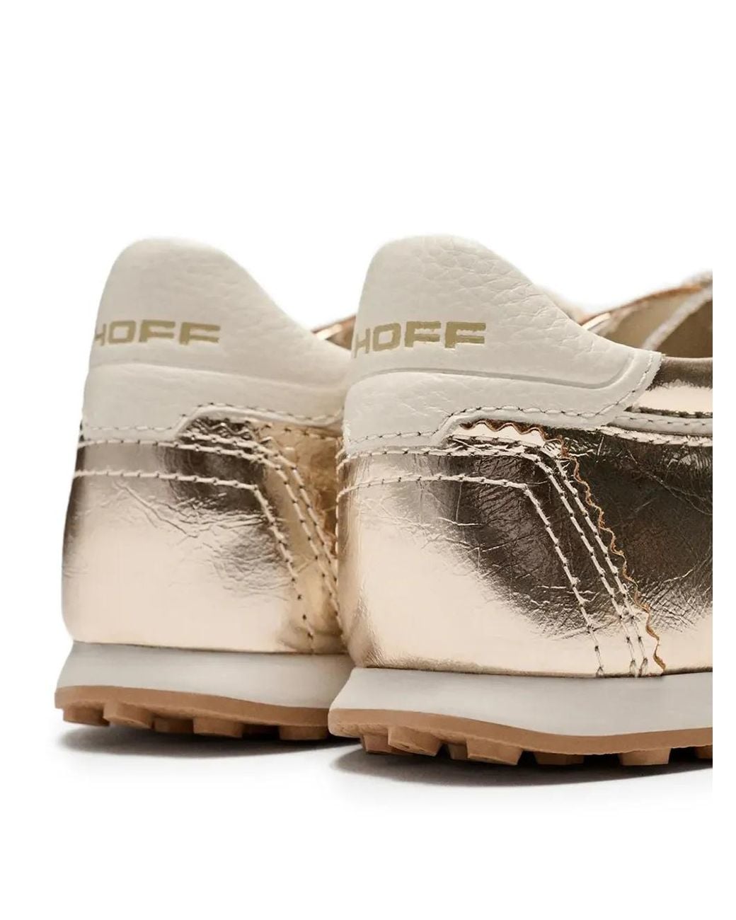 HOFF White Bridge Metallic Scalloped-Trim Sneakers
