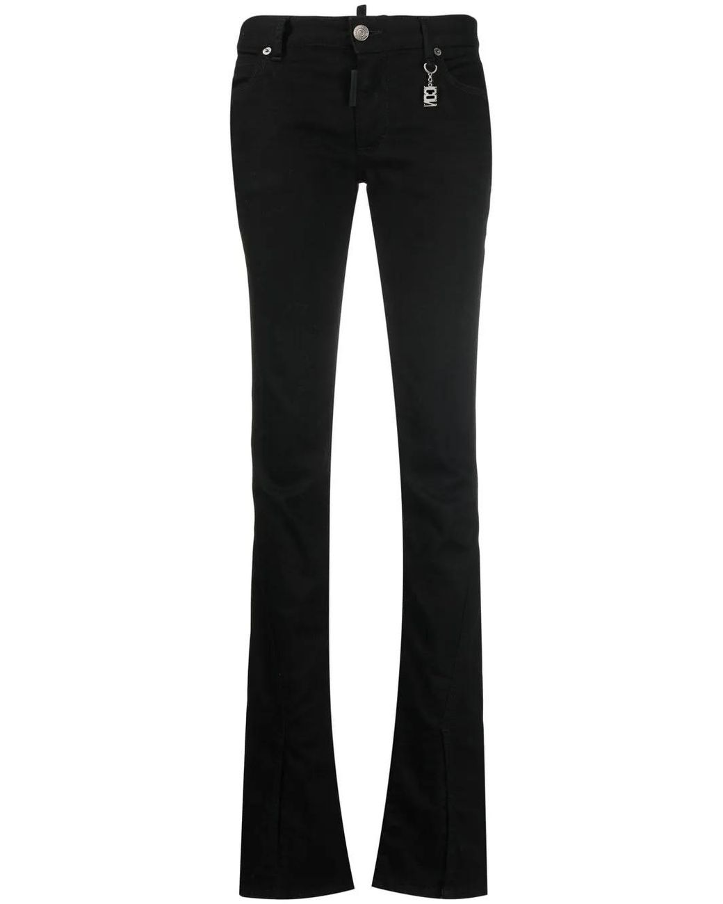 DSquared² Black Split-Cuff Flared Jeans