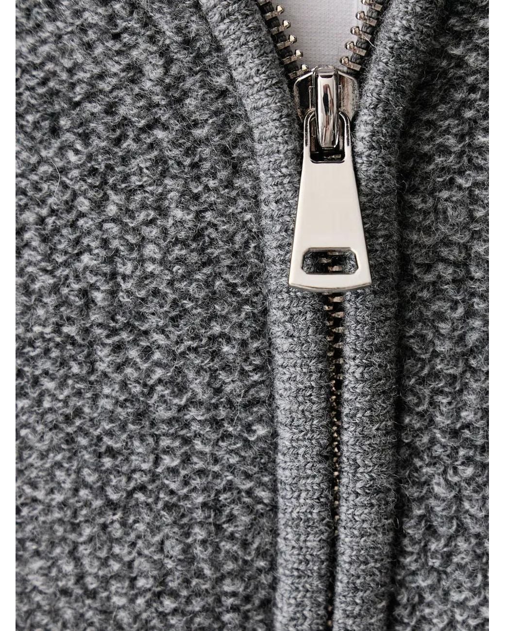 Mos Mosh Gray Ryan Zip-Up Knitted Cardigan for men