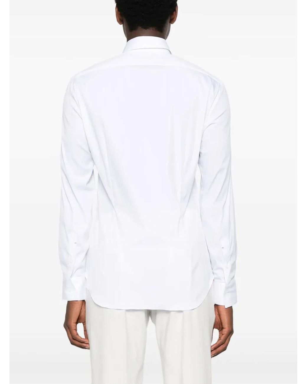 Mazzarelli White Cotton-Blend Shirt for men