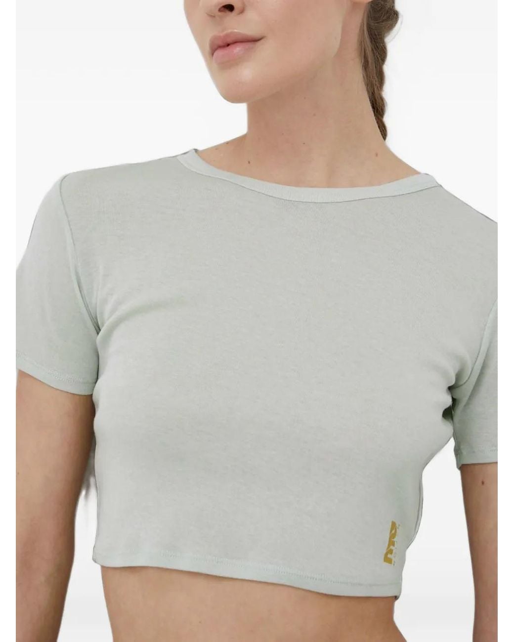 P.E Nation Gray Cut-Out Cropped T-Shirt