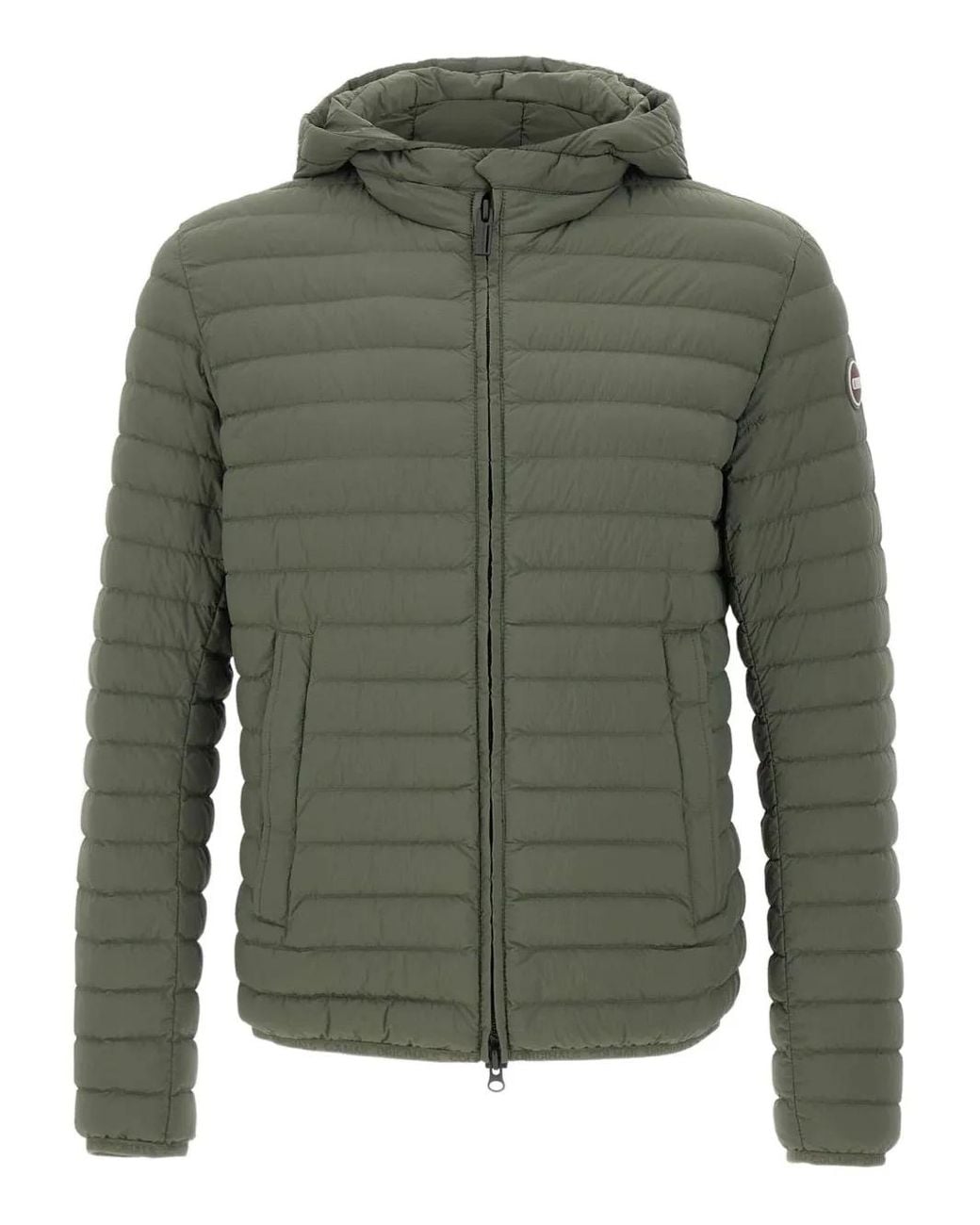 Colmar Green Hooded Horizontal-Quilted Down Jacket for men
