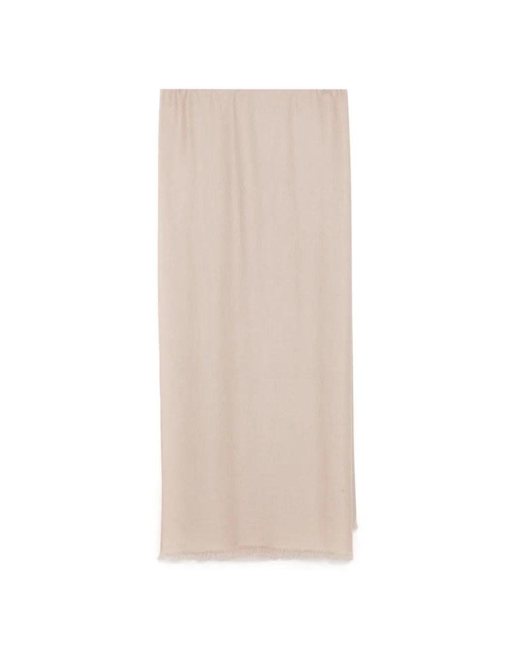 N.Peal Cashmere White Pashmina Fringed Shawl