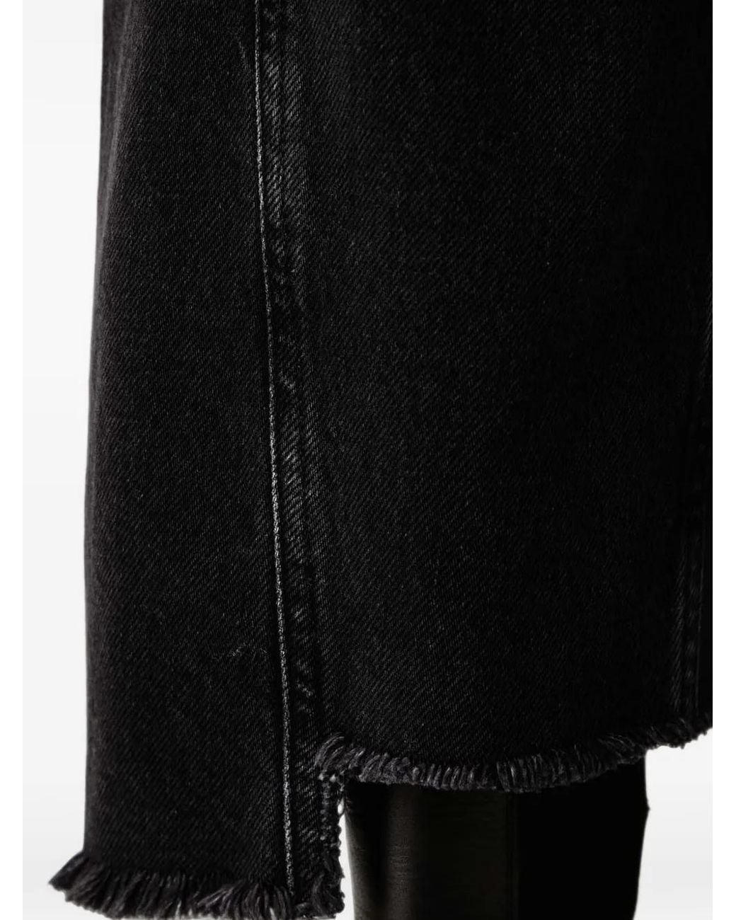 AllSaints Black Raw-Hem Jeans