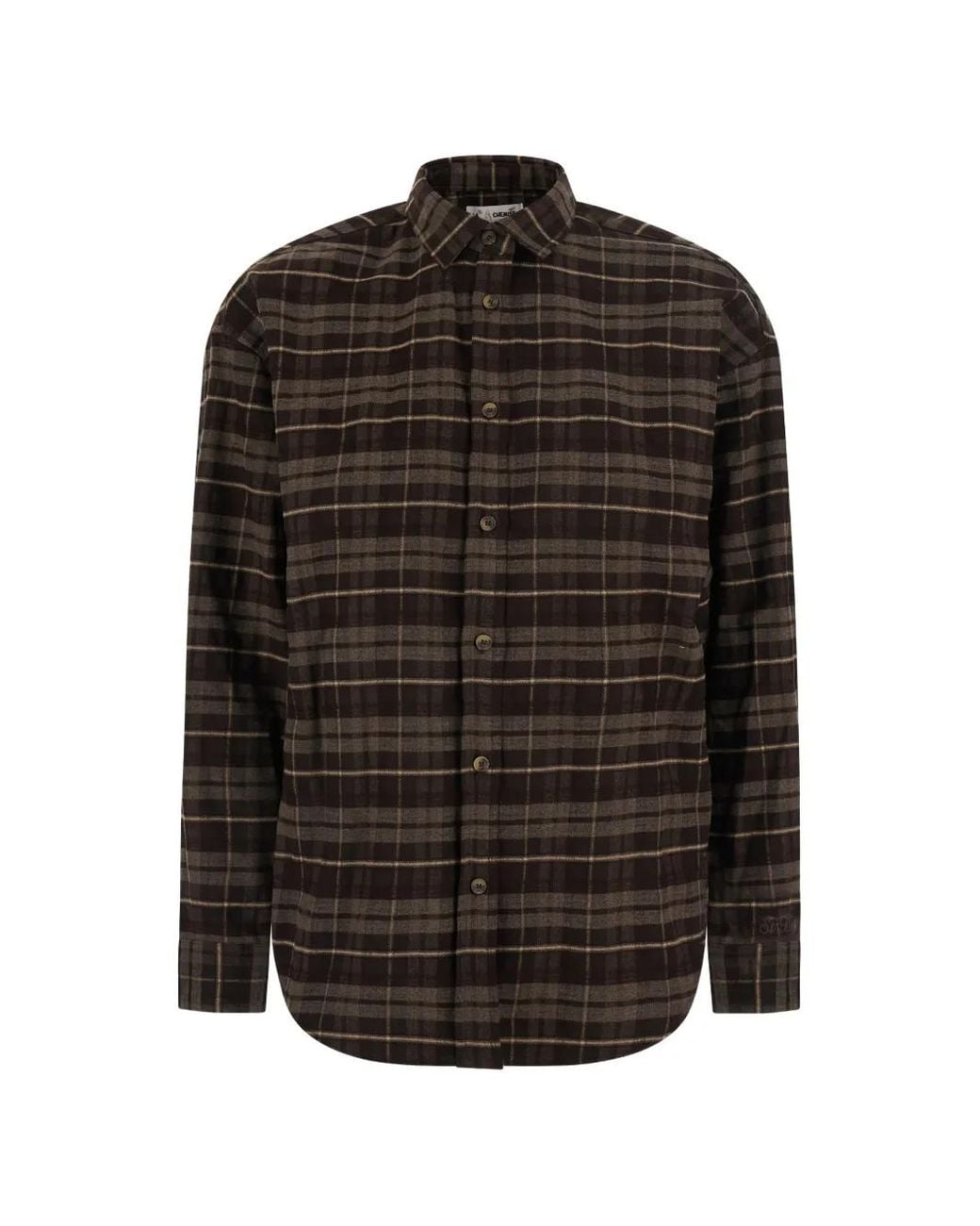 Mc2 Saint Barth Black Gigy Check-Pattern Embroidered-Slogan Shirt