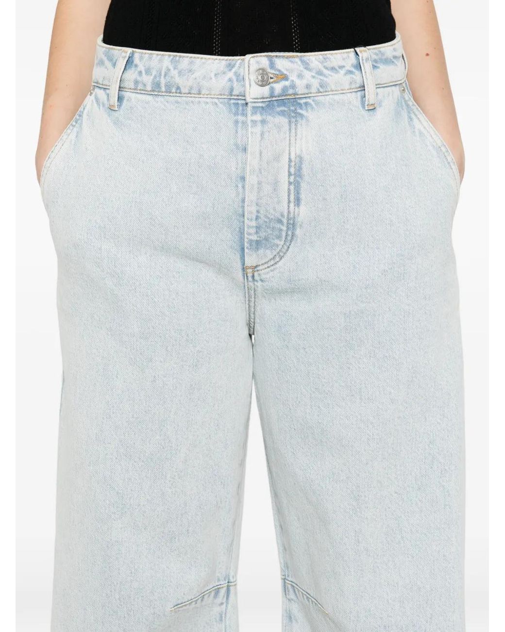 Herskind White Buttoned Wide-Leg Jeans