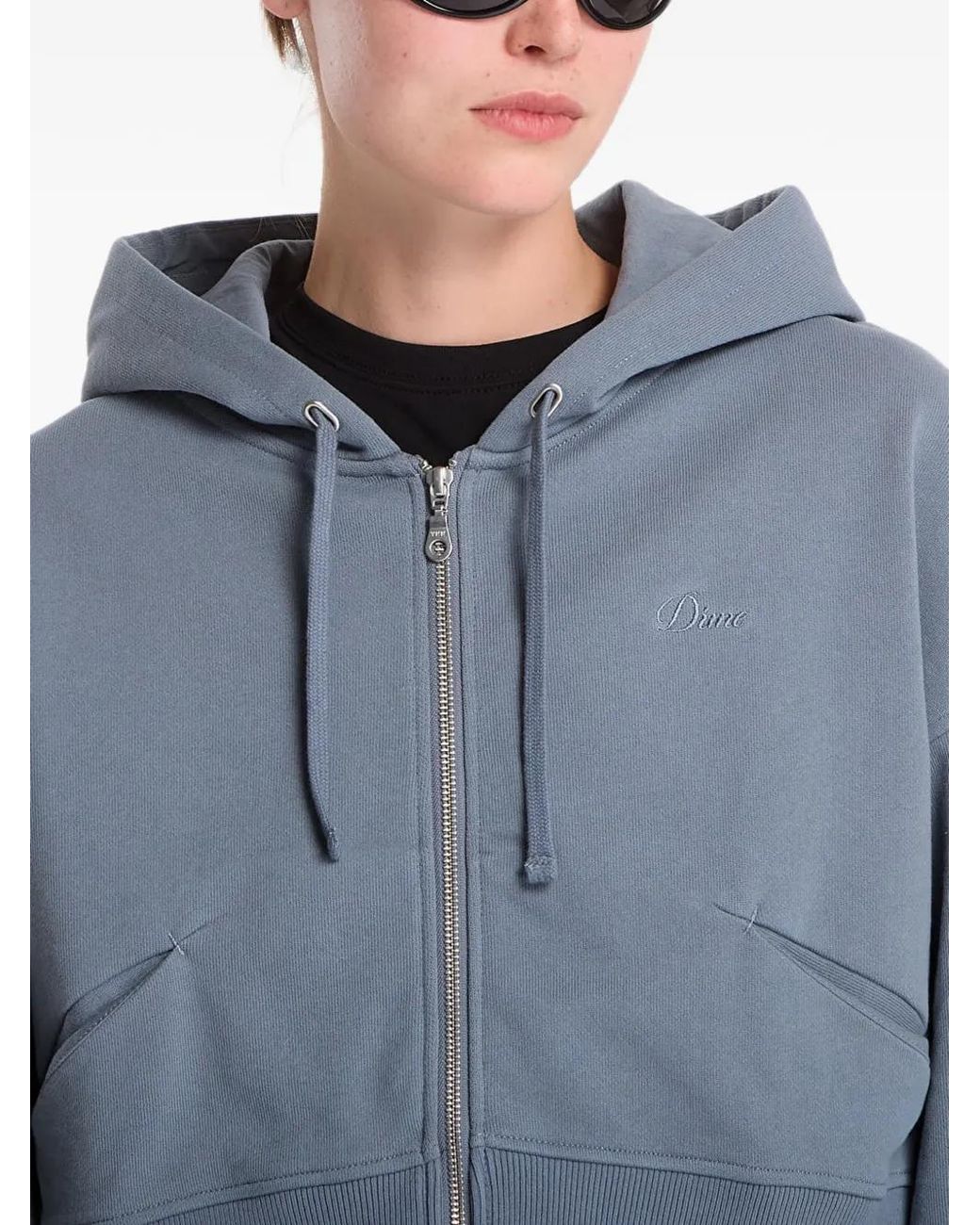 Sudadera Corta Con Capucha Dime de color Blue