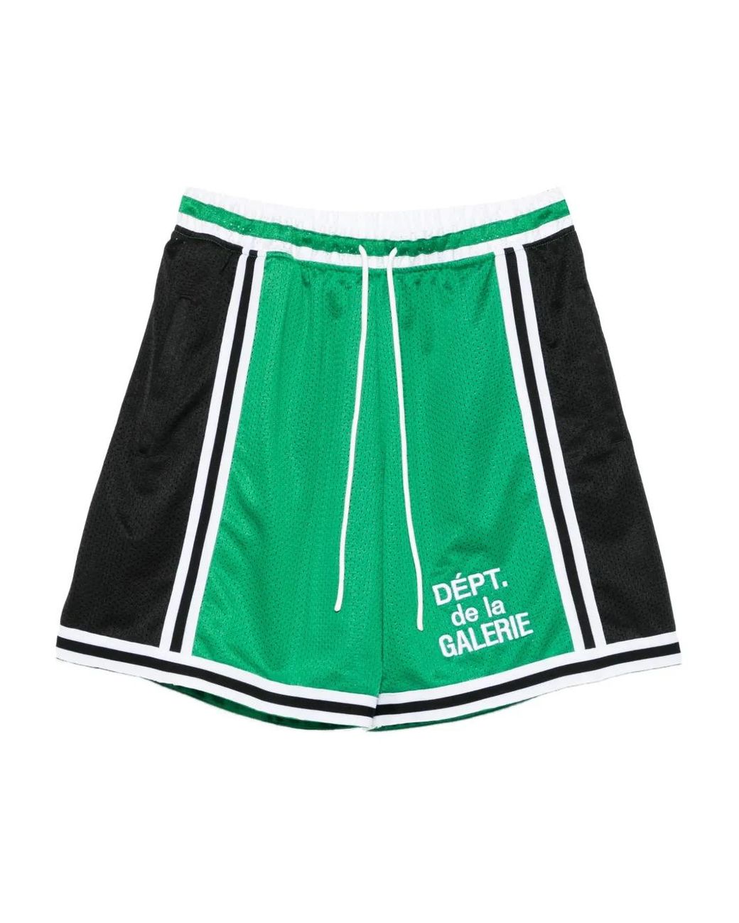 GALLERY DEPT. Green French-Logo Mesh Shorts for men