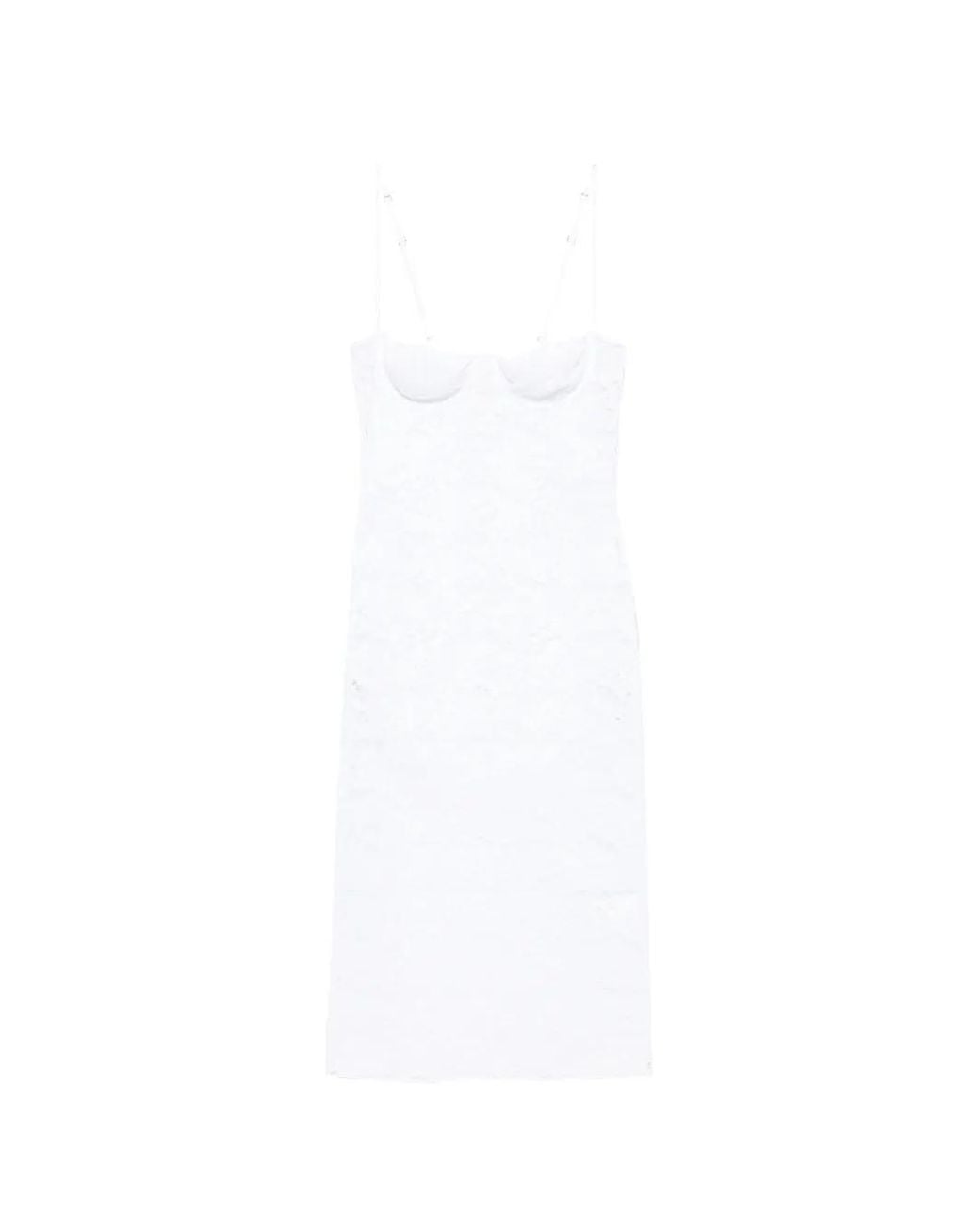 Oseree White Bridal O Lover Lace Tube Dress