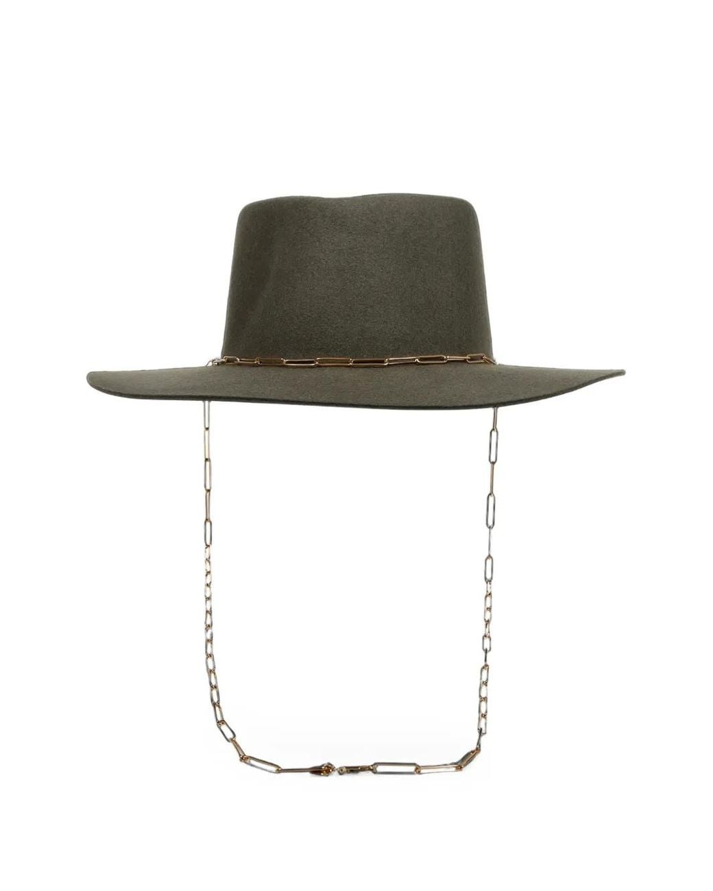 Van Palma White Ulysse Chain-Trim Hat