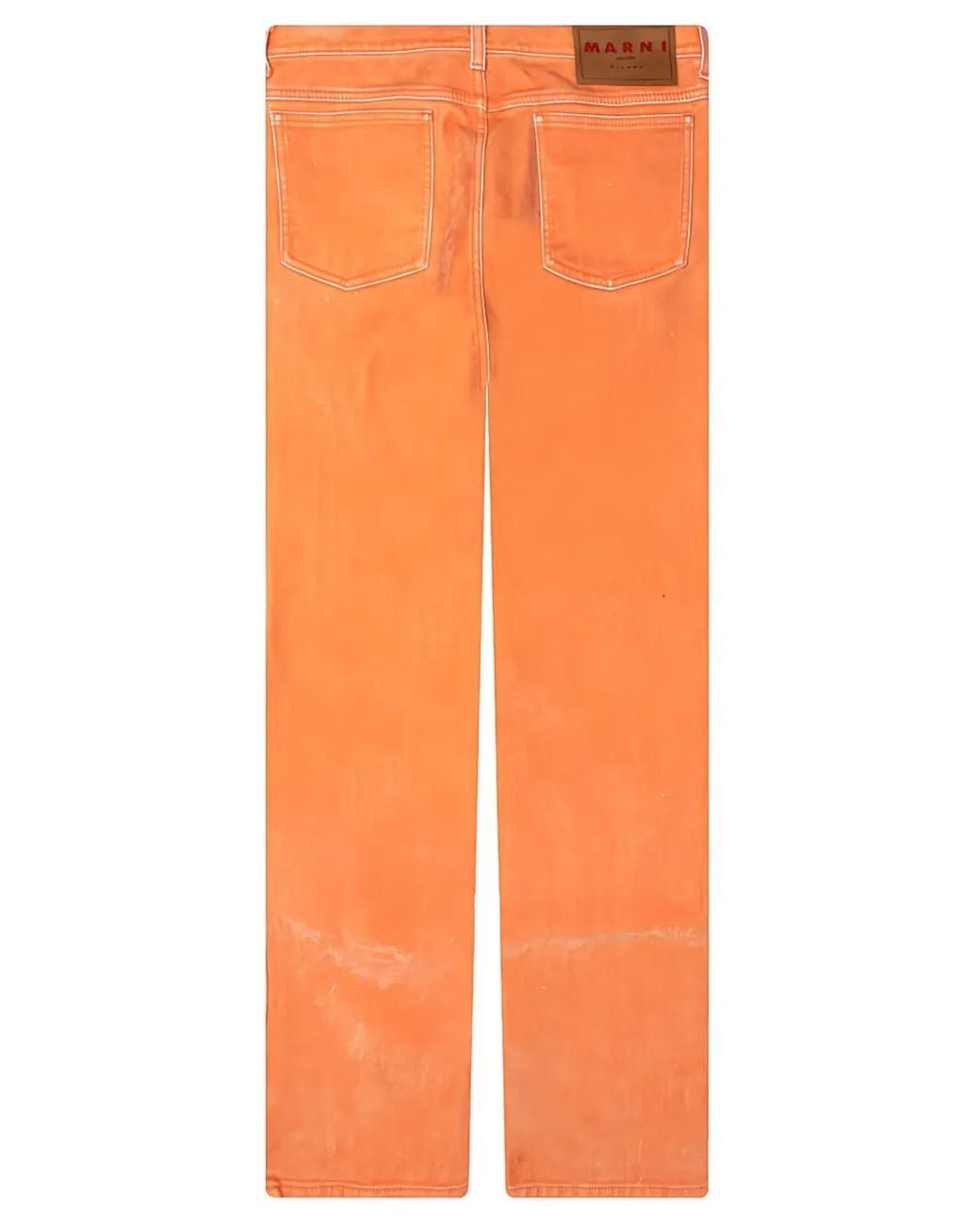 Marni Orange Jean À Poches Multiples for men