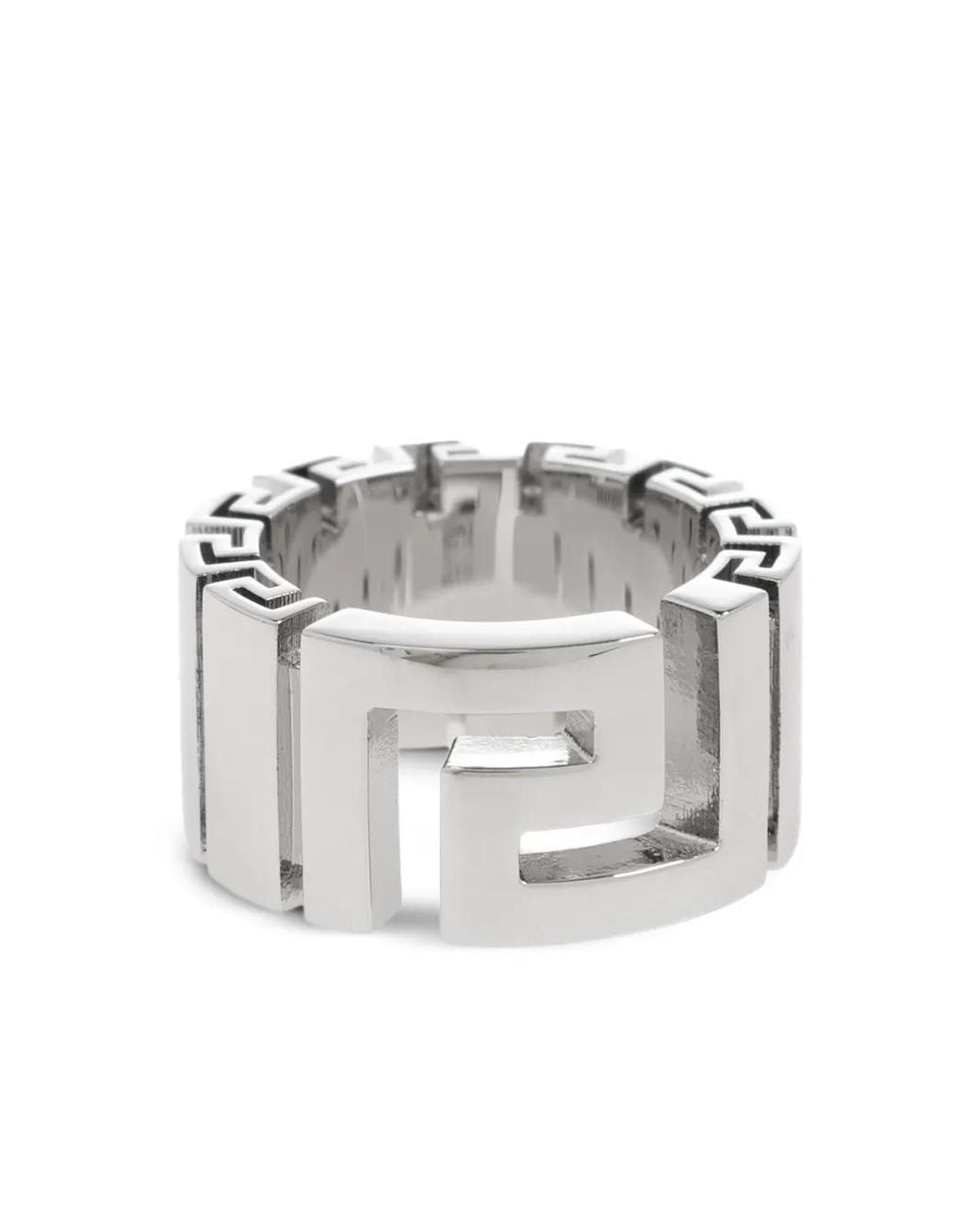 Versace White Greca Ring