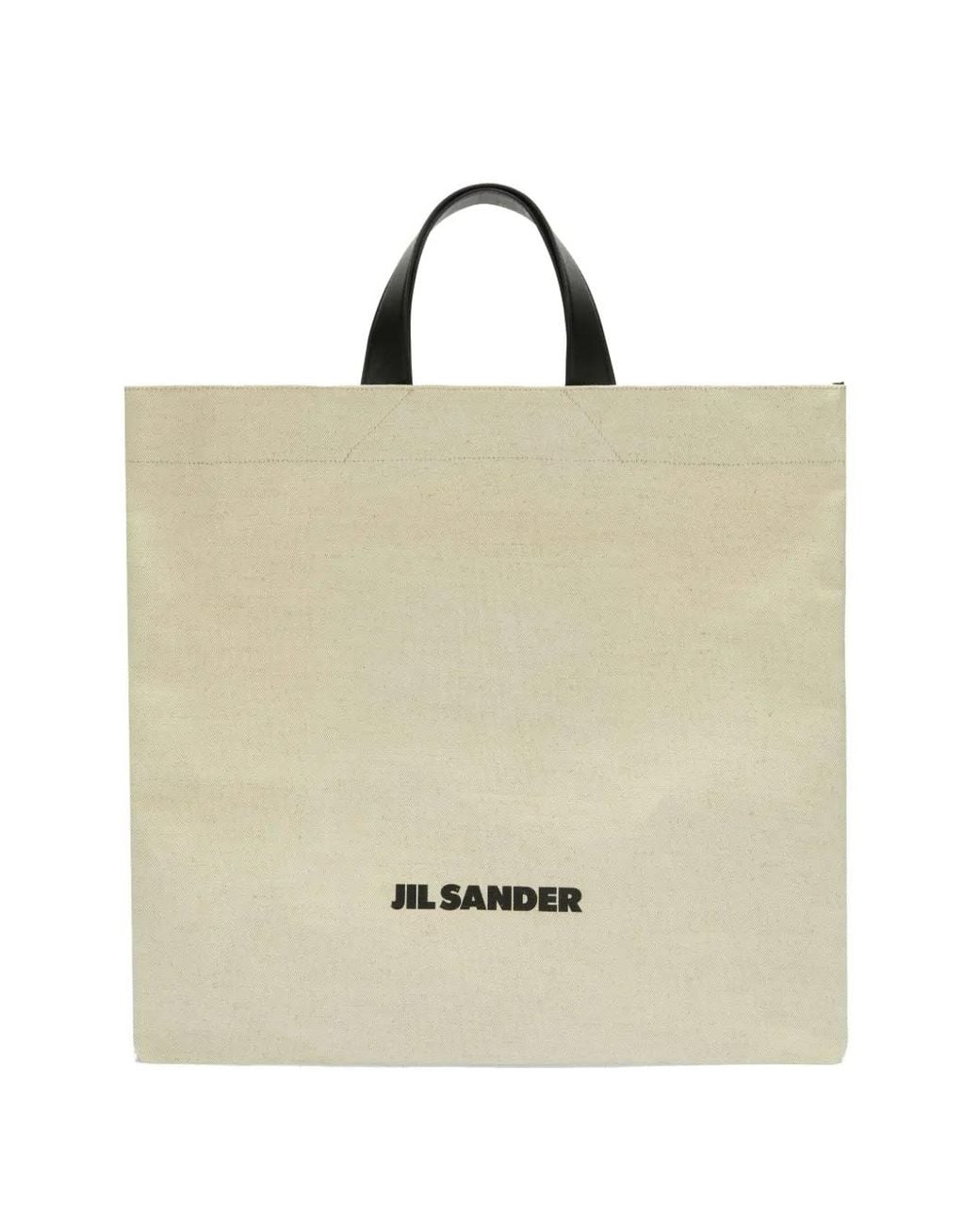Jil Sander Natural Handbag Leather, Textile Fibers