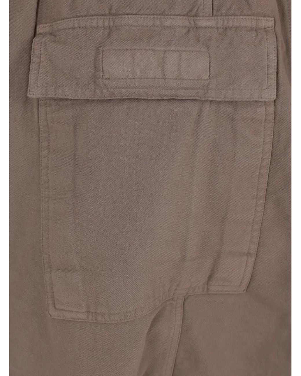 Rick Owens Gray Drop-Crotch Drawstring Shorts for men