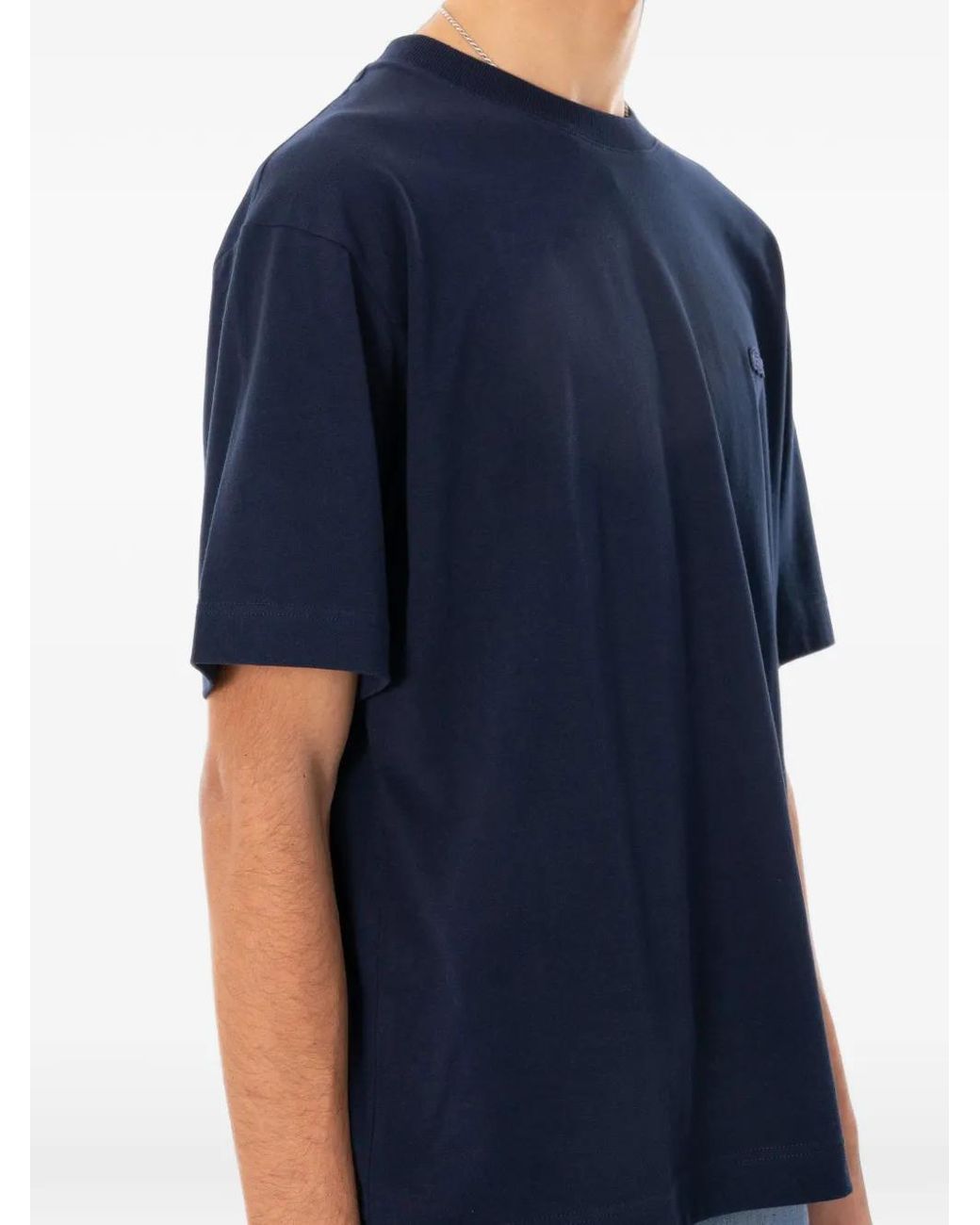 Lacoste Blue Logo-Appliqué Cotton T-Shirt