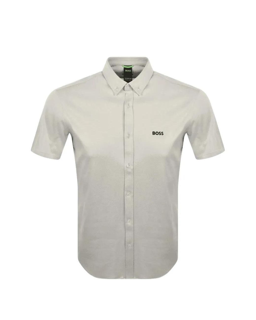Boss Motion Button-Down Overhemd Met Logo-Print in het White voor heren