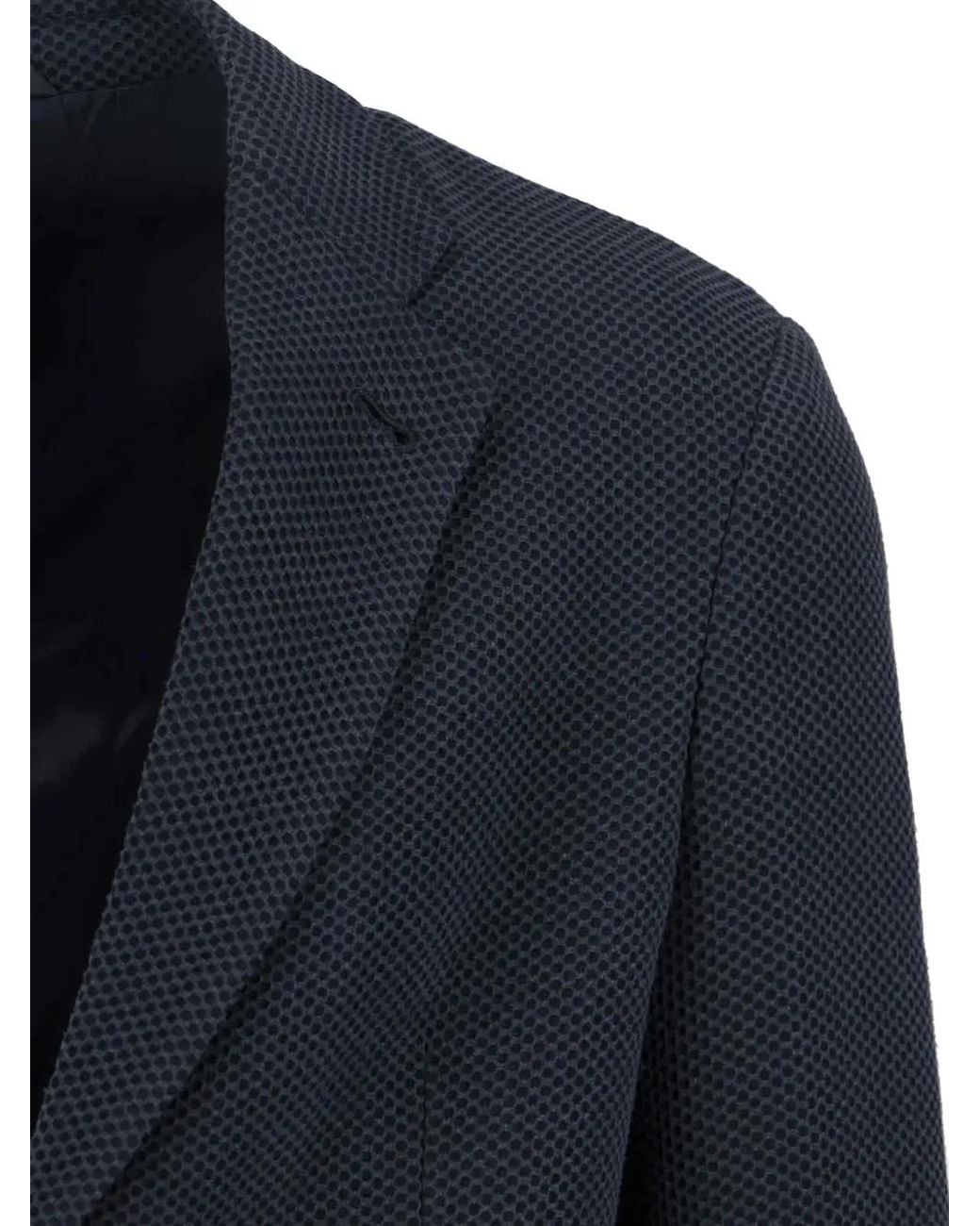 Giorgio Armani Blue Single-Breasted Blazer for men