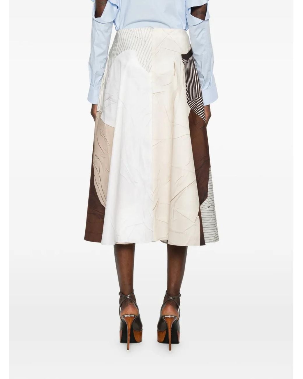 Moschino Brown Graphic-Print Midi Skirt