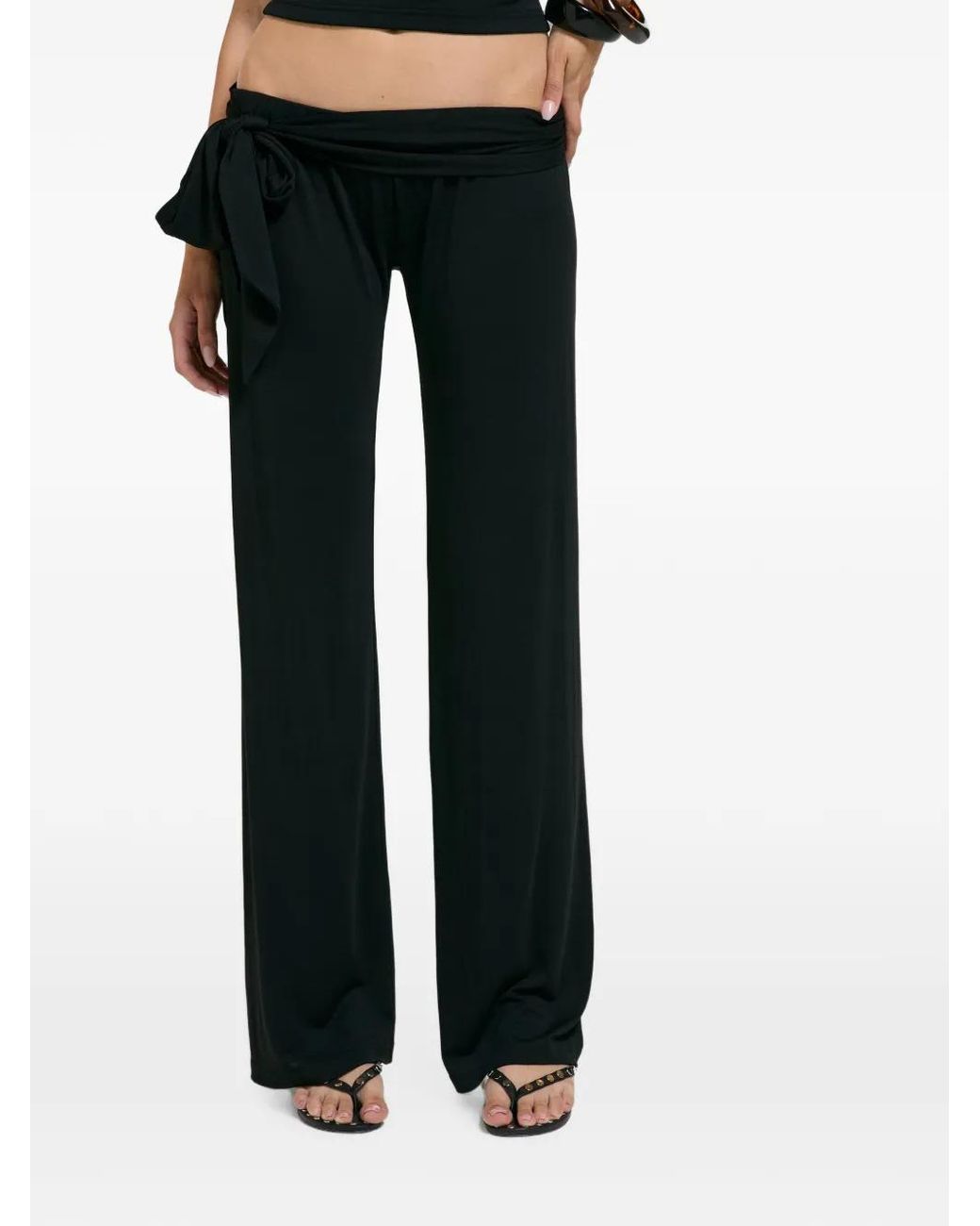 Juicy Couture Black Tie-Fastening Straight-Leg Trousers