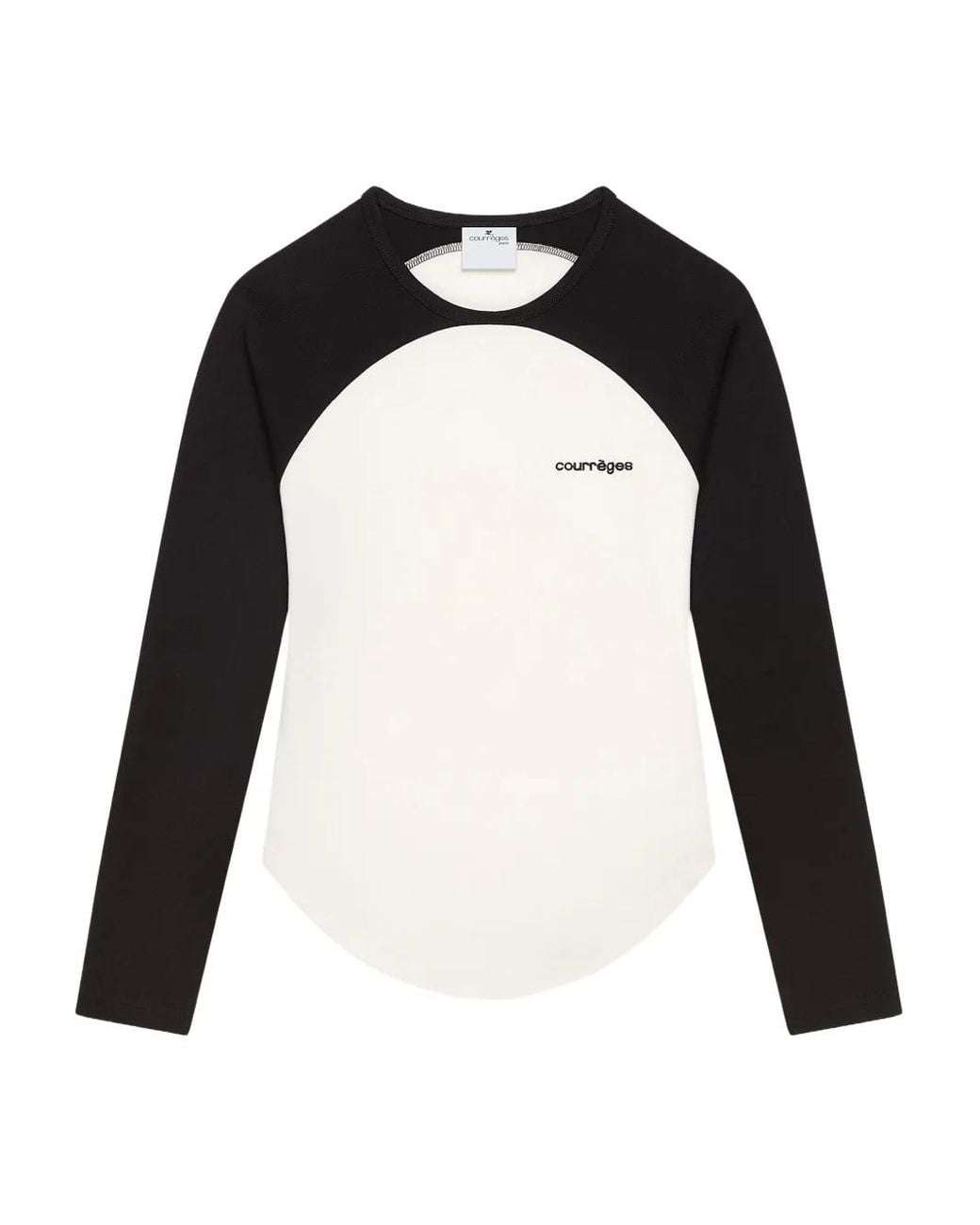 Courreges Black Rounded Hem Top