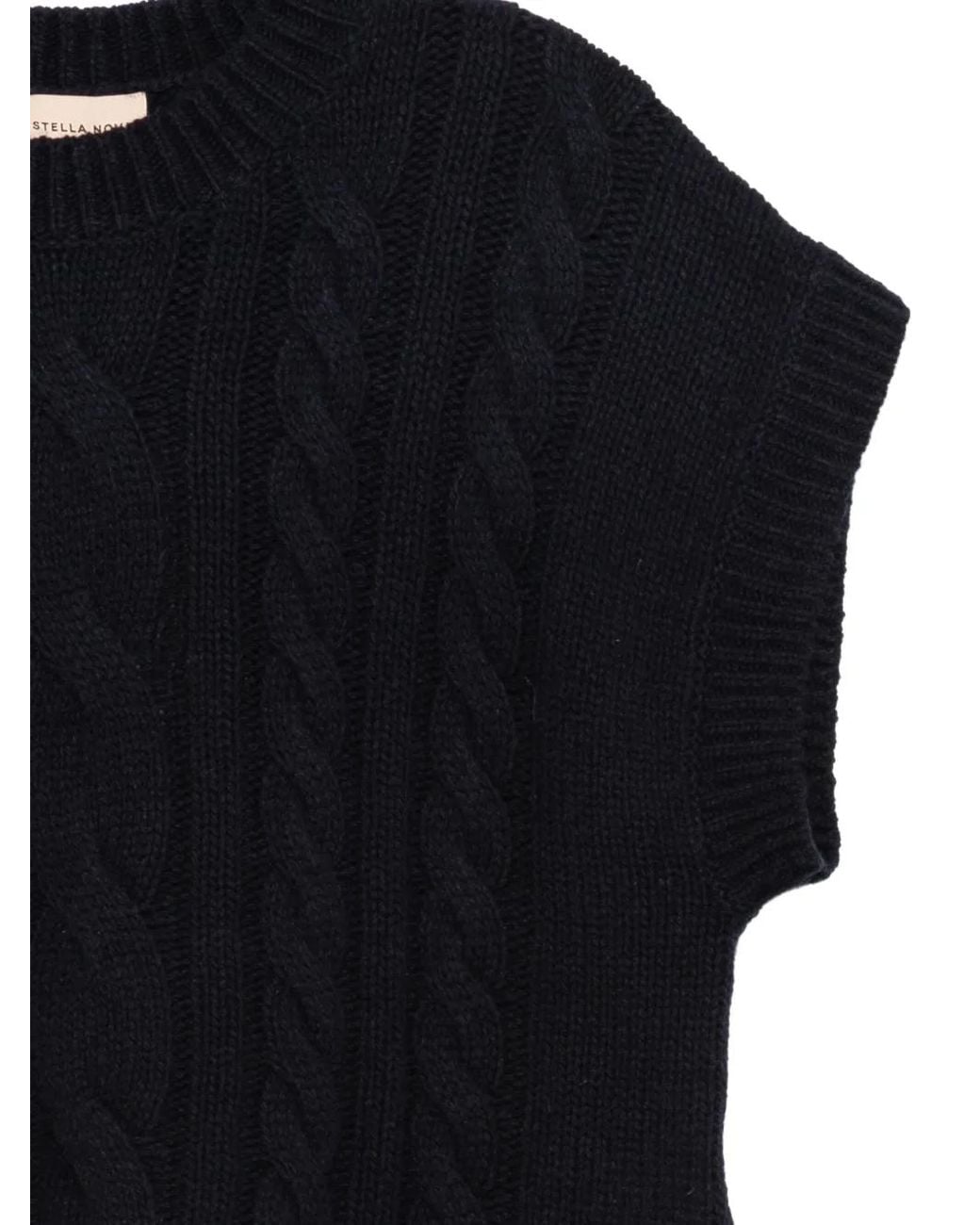 Stella Nova Black Cable-Knit Vest