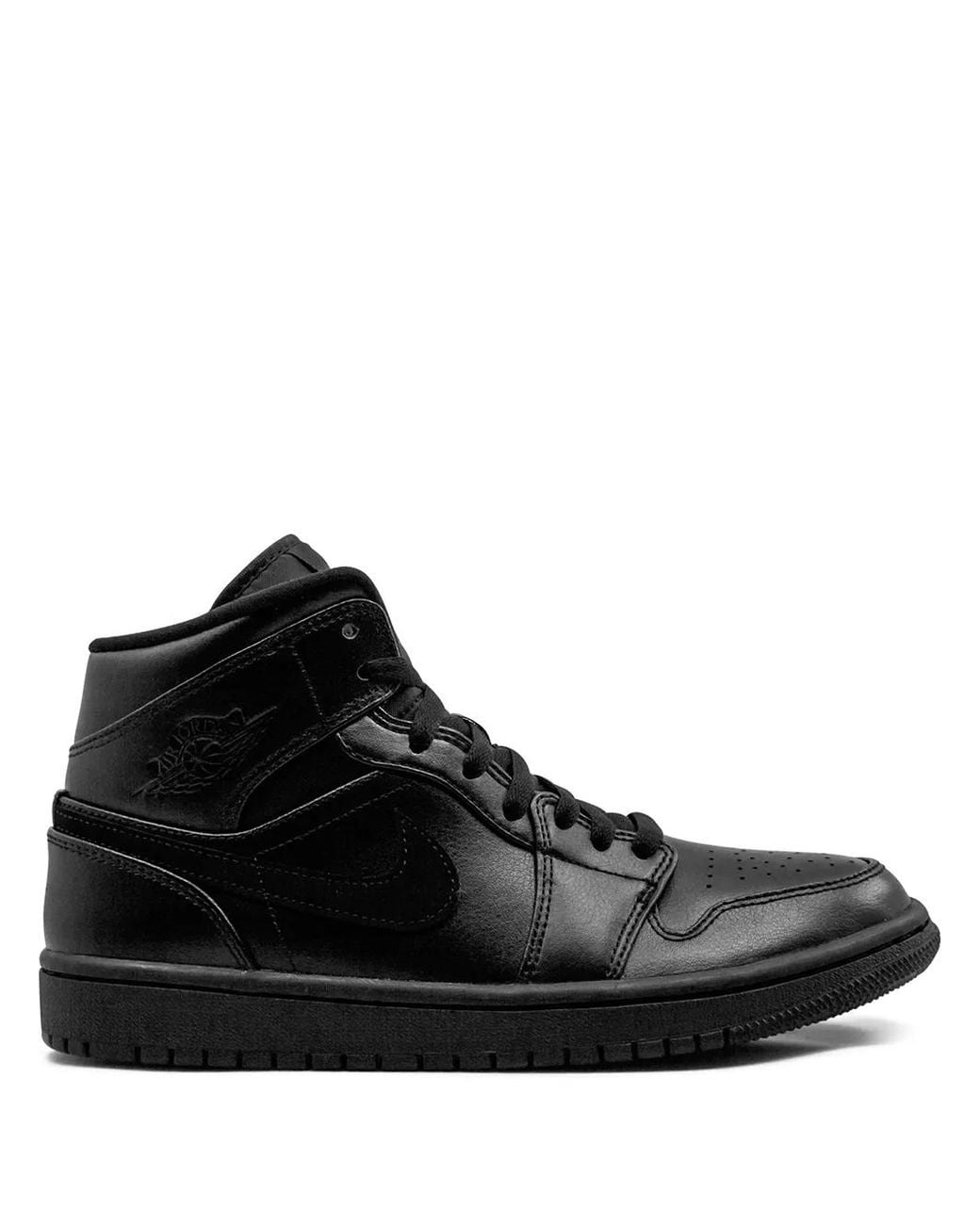 Nike Black Air 1 Mid "Triple" Sneakers for men