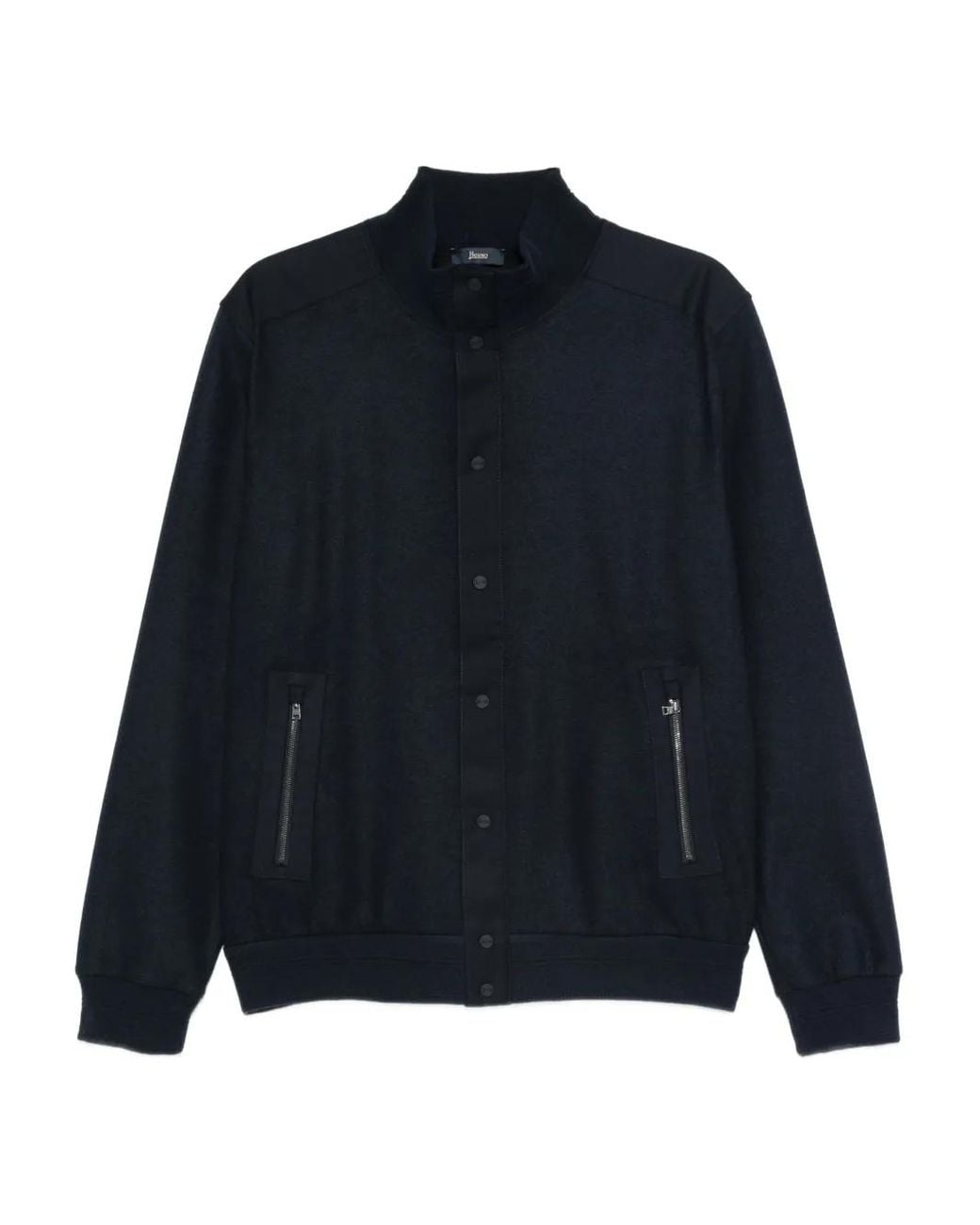 Herno Blue Double-Face Bomber Sweatshirt for men