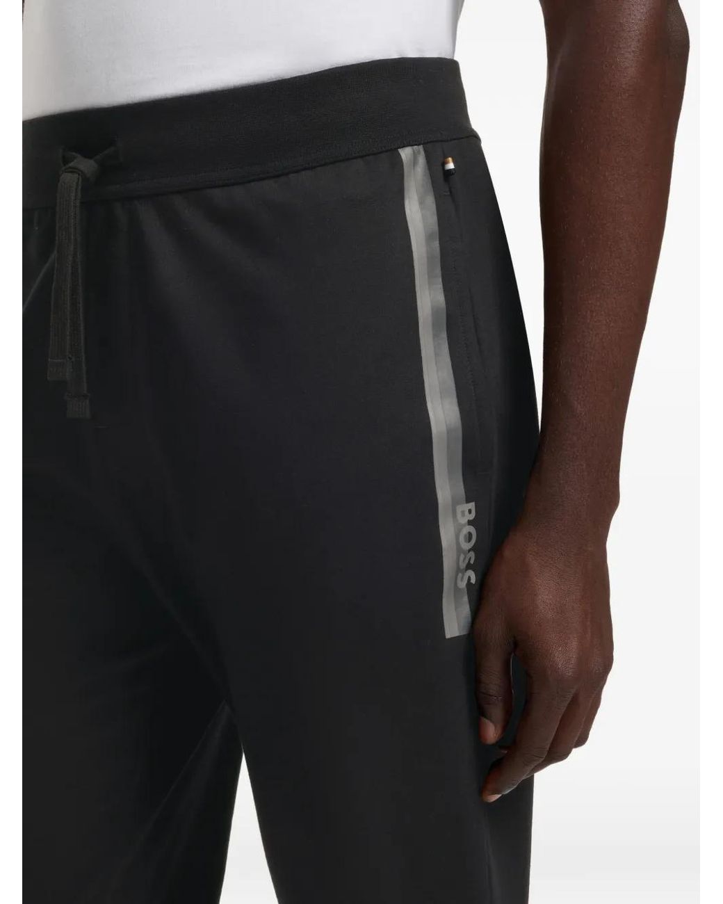 Boss Black Logo-Print Track Pants for men
