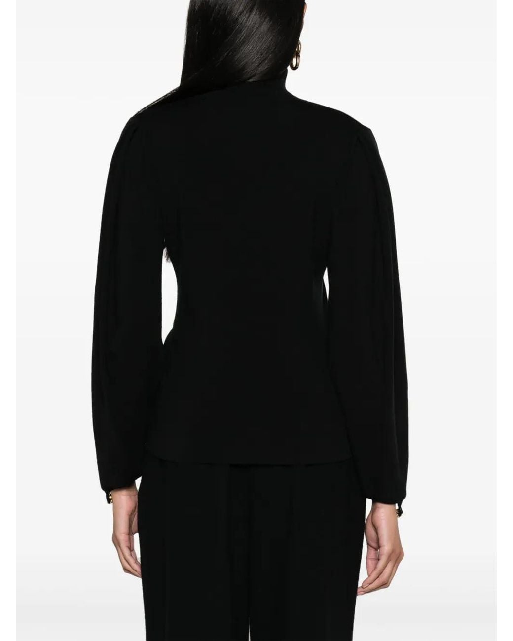 Chloé Black Slit-Sleeved Superfine-Knit Jumper