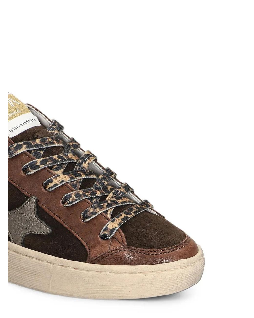 AMA BRAND Brown Glitter-Detail Star-Patch Sneakers