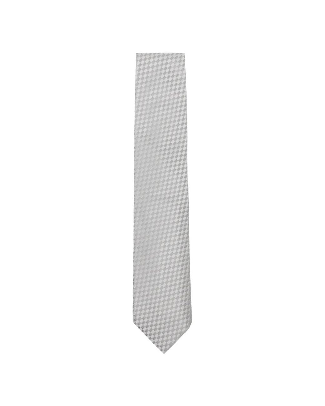 Tom Ford White Large Net Satin Tie for men
