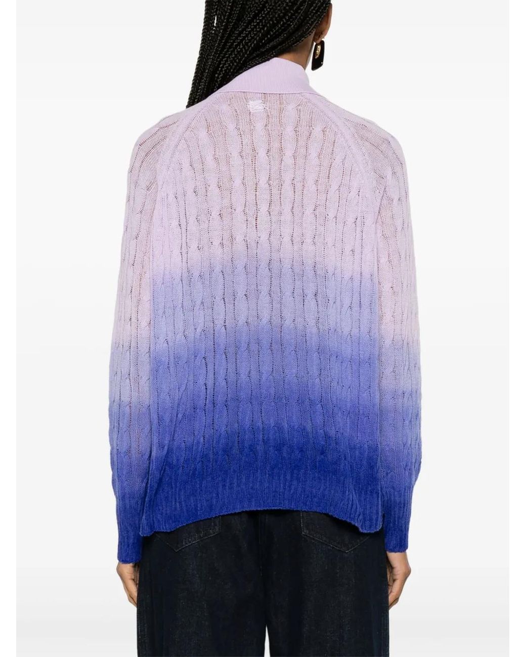 Etro Purple Ombré-Effect Wool Sweater