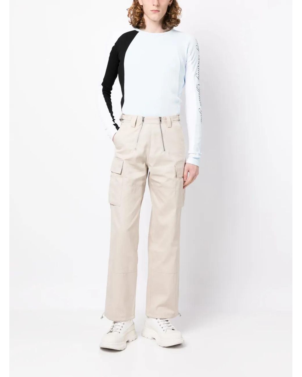 GmbH White Logo-Patch Chino Trousers for men