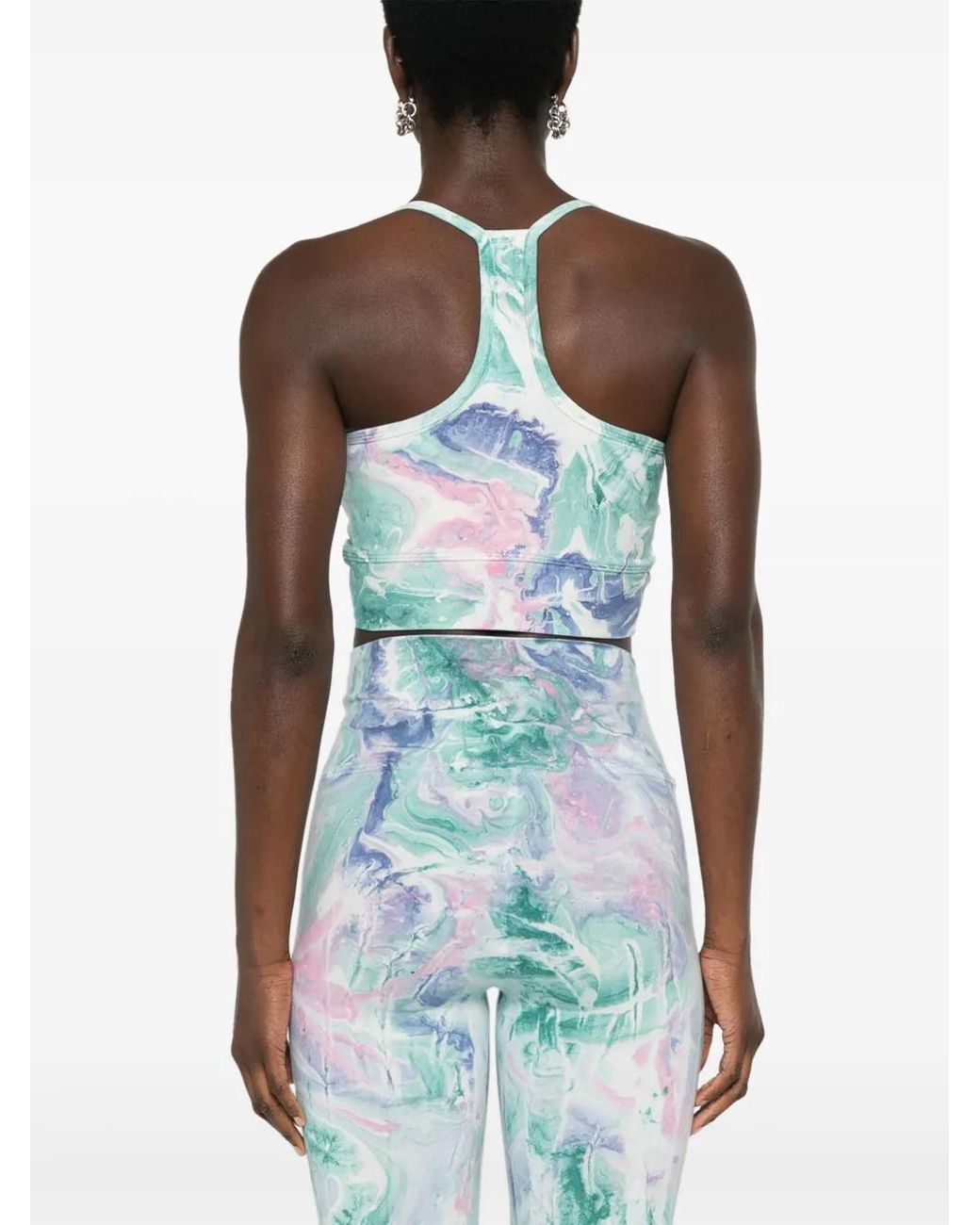 Electric and Rose Blue Mia Marbled-Pattern Sports Bra