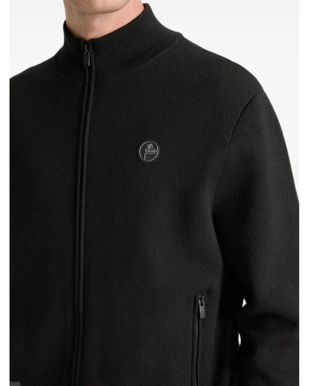 Fusalp Black Zip-Up Logo-Patch Jacket for men