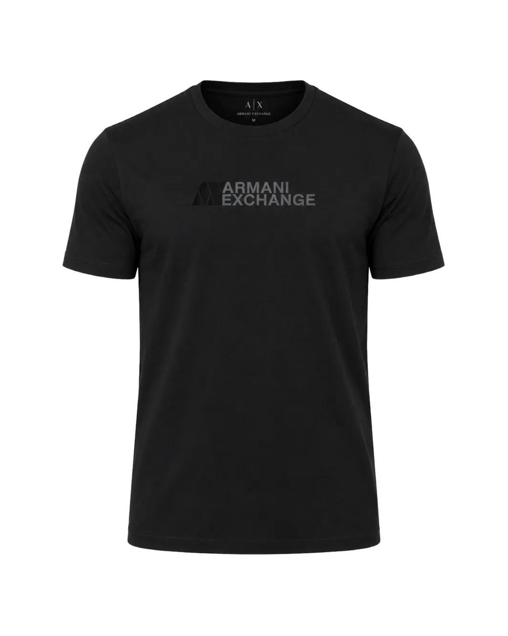 ARMANI EXCHANGE Black Logo-Print Crew-Neck T-Shirt for men