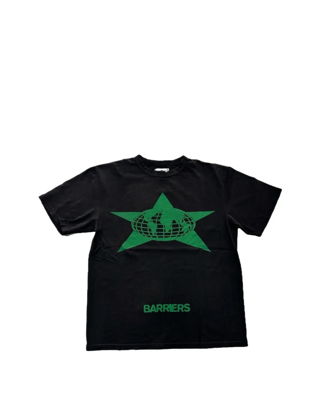 Barriers Black Distressed Star-Print T-Shirt for men