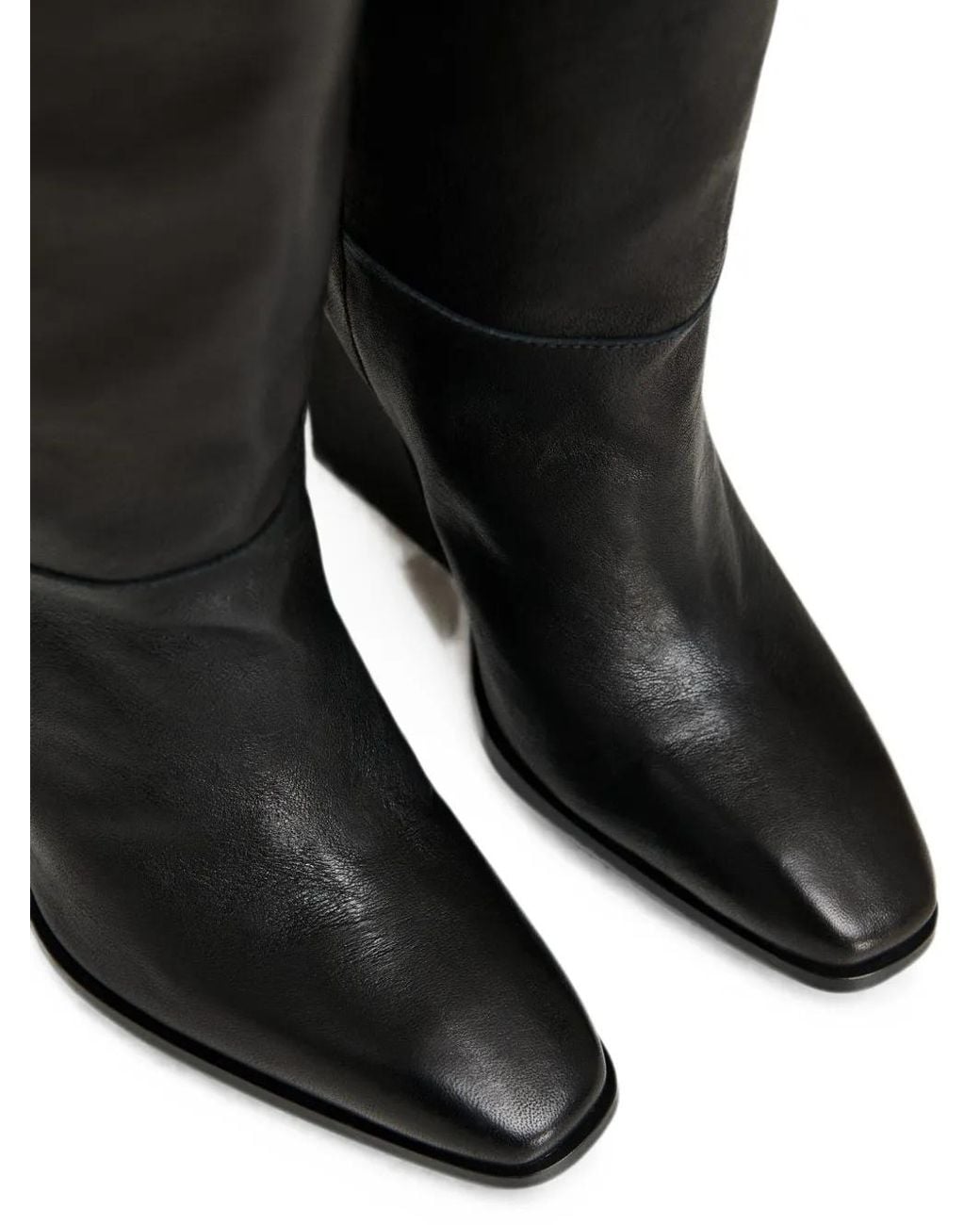 Essentiel Antwerp Black Sculptural-Heel Cowboy Boots